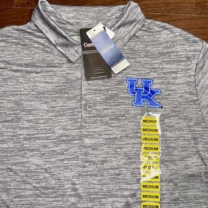 Kentucky Wildcats Polo Shirt Mens Medium Gray Short Sleeve Performance SEC New